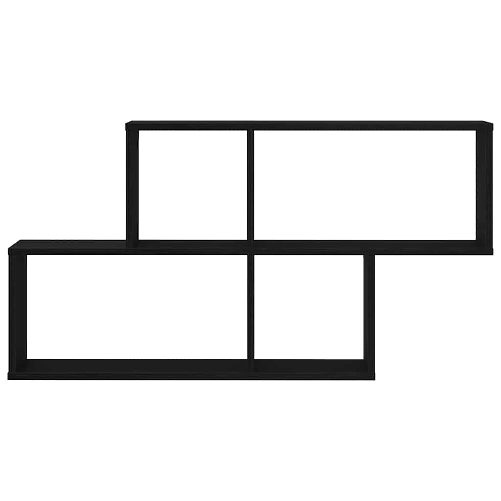 Wandregal Schwarz Eichen-Optik 76 x 15 x 53 cm Holzwerkstoff