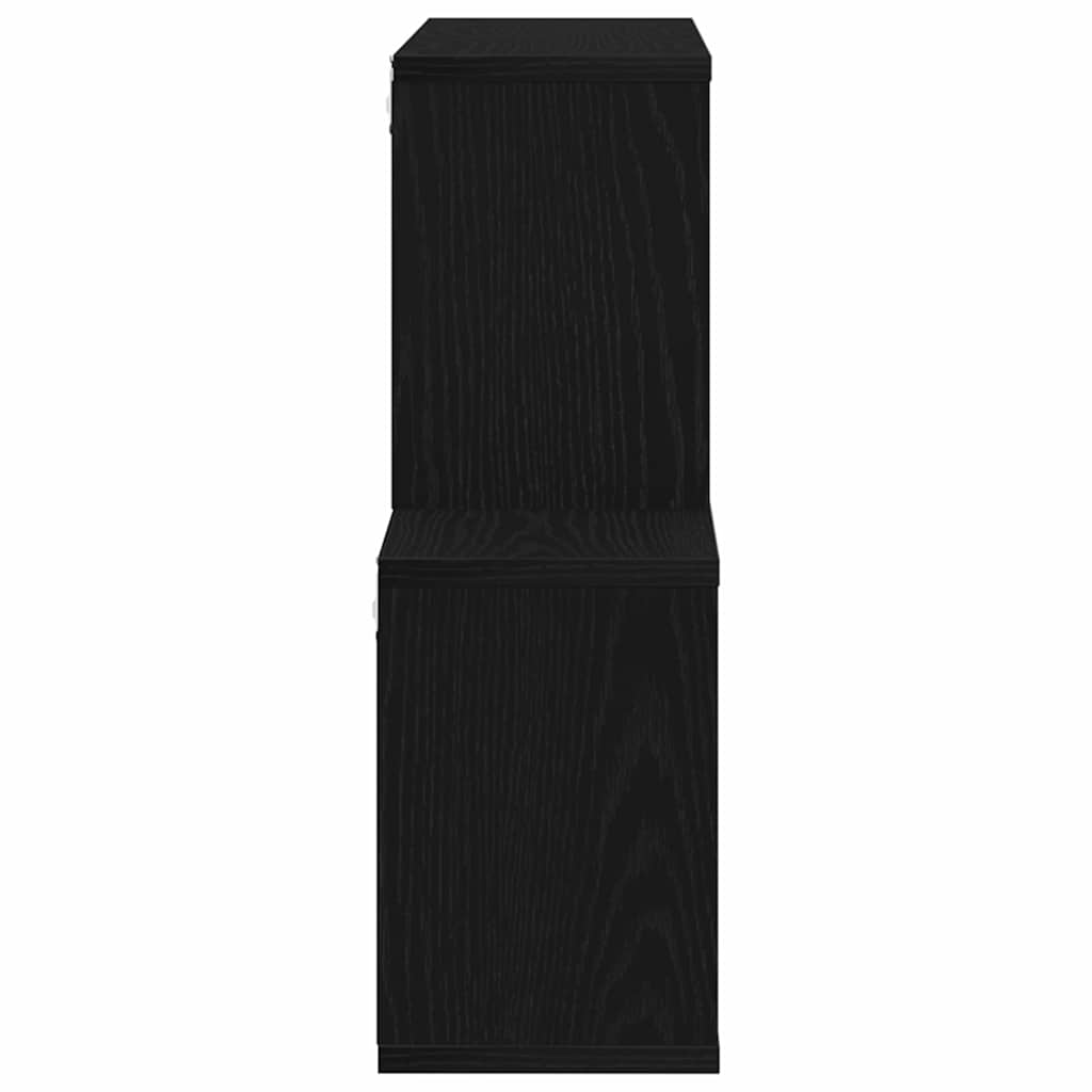 Wandregal Schwarz Eichen-Optik 76 x 15 x 53 cm Holzwerkstoff