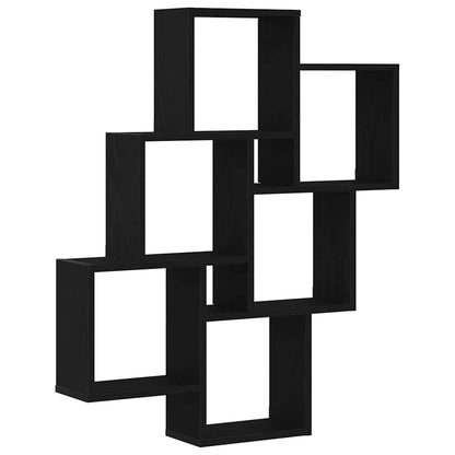 Wandregal Schwarz Eichen-Optik 78 x 15 x 92 cm Holzwerkstoff