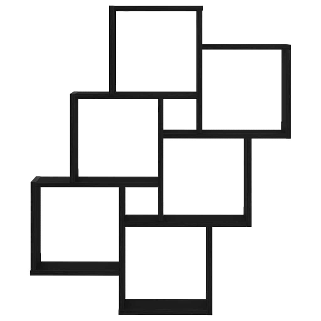 Wandregal Schwarz Eichen-Optik 78 x 15 x 92 cm Holzwerkstoff