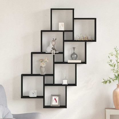 Wandregal Schwarze Eiche 90 x 15 x 119,5 cm Holzwerkstoff