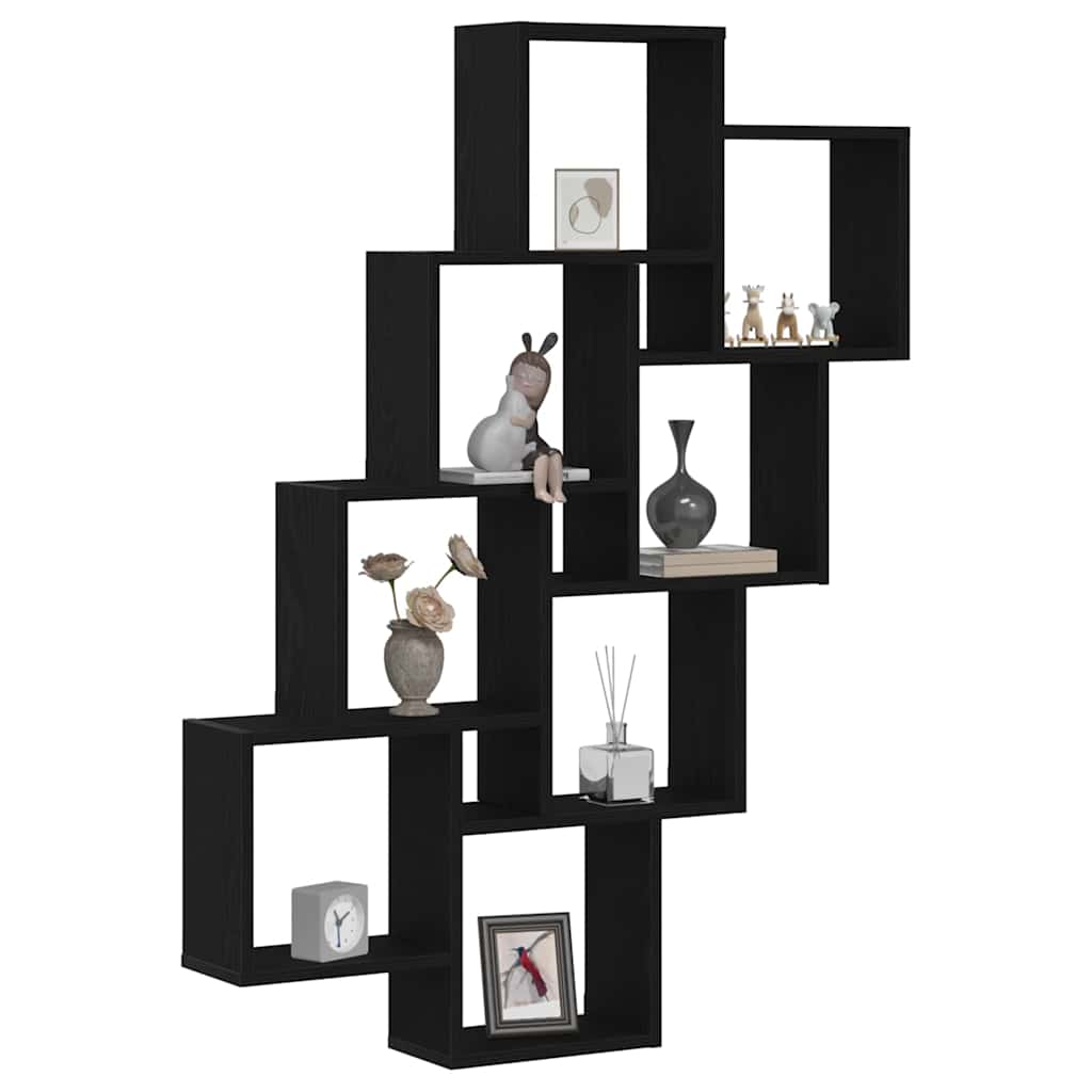 Wandregal Schwarze Eiche 90 x 15 x 119,5 cm Holzwerkstoff