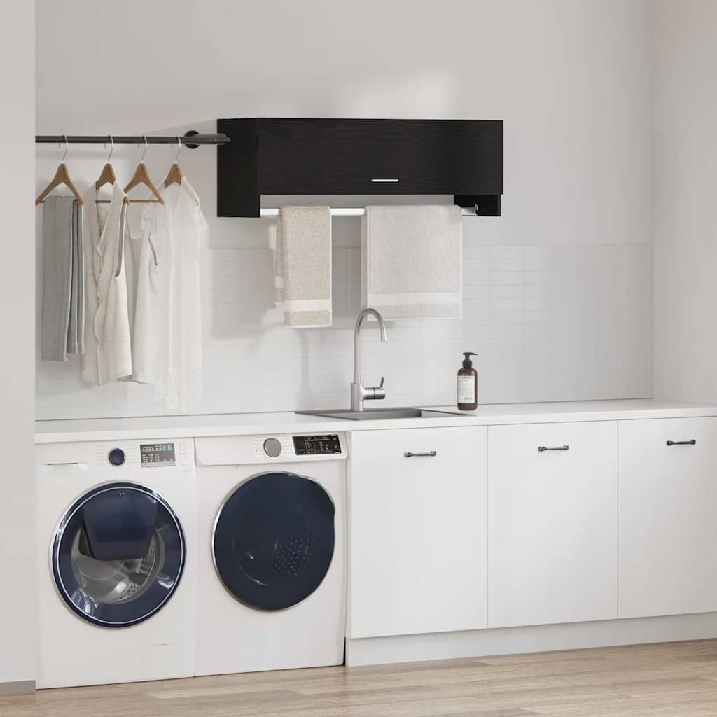 Kleiderschrank mit Tür Schwarz 100 x 32.5 x 35 cm Holzwerkstoff