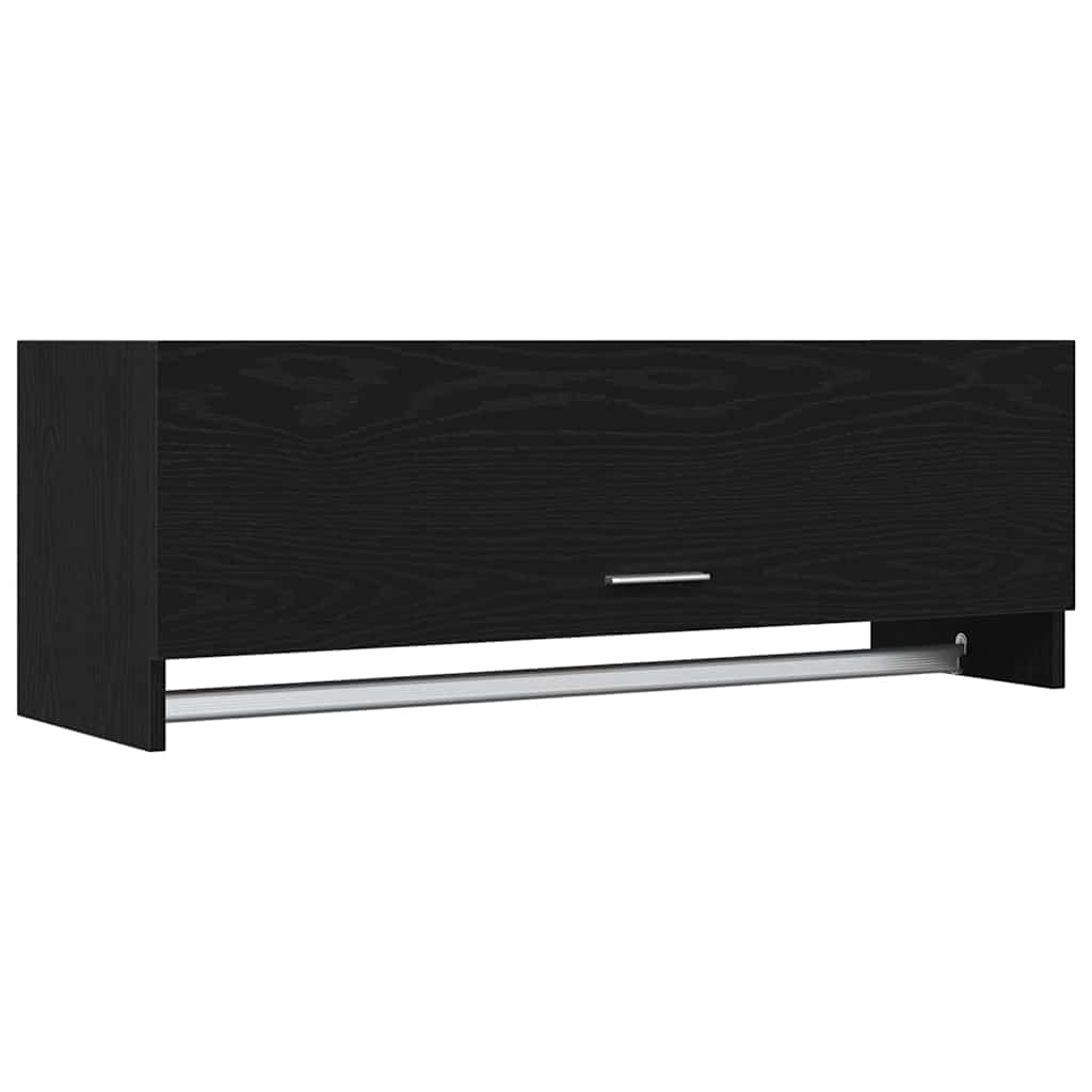 Kleiderschrank mit Tür Schwarz 100 x 32.5 x 35 cm Holzwerkstoff