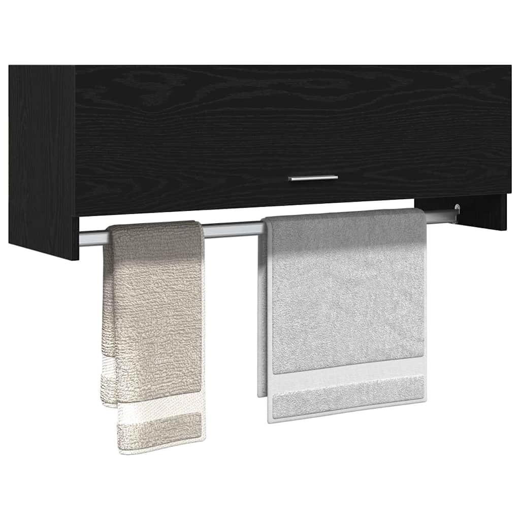 Kleiderschrank mit Tür Schwarz 100 x 32.5 x 35 cm Holzwerkstoff