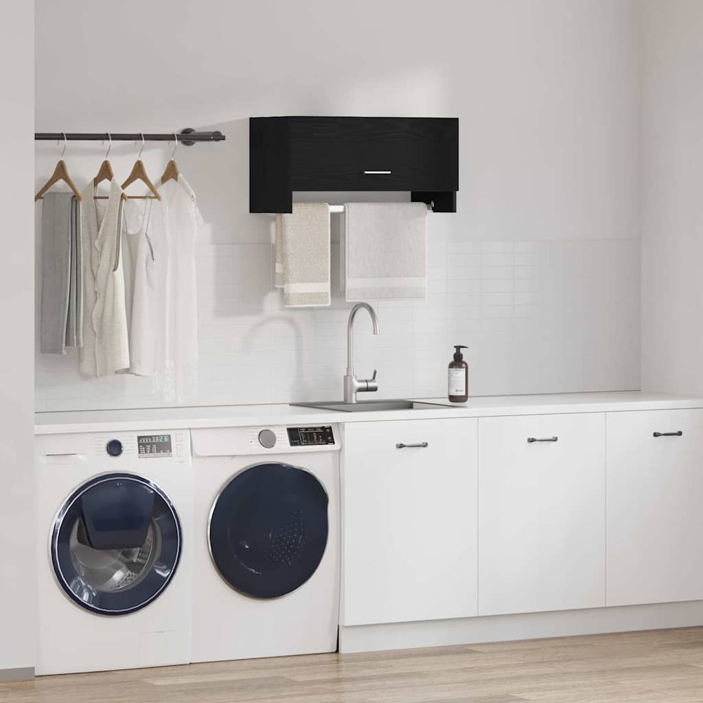 Kleiderschrank mit Tür Schwarz 70 x 32.5 x 35 cm Holzwerkstoff