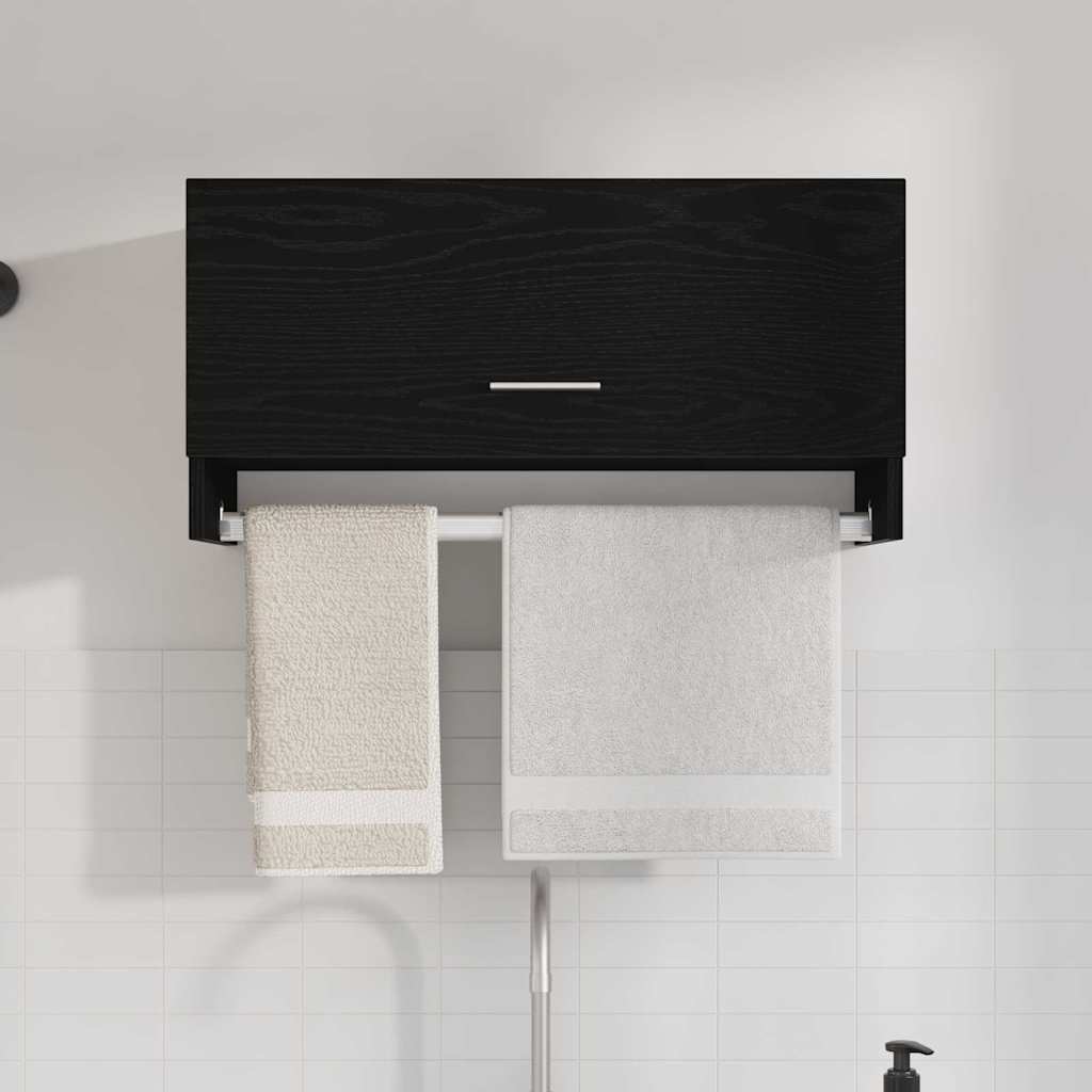 Kleiderschrank mit Tür Schwarz 70 x 32.5 x 35 cm Holzwerkstoff