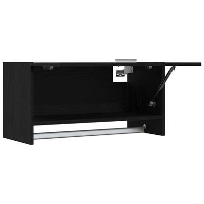 Kleiderschrank mit Tür Schwarz 70 x 32.5 x 35 cm Holzwerkstoff