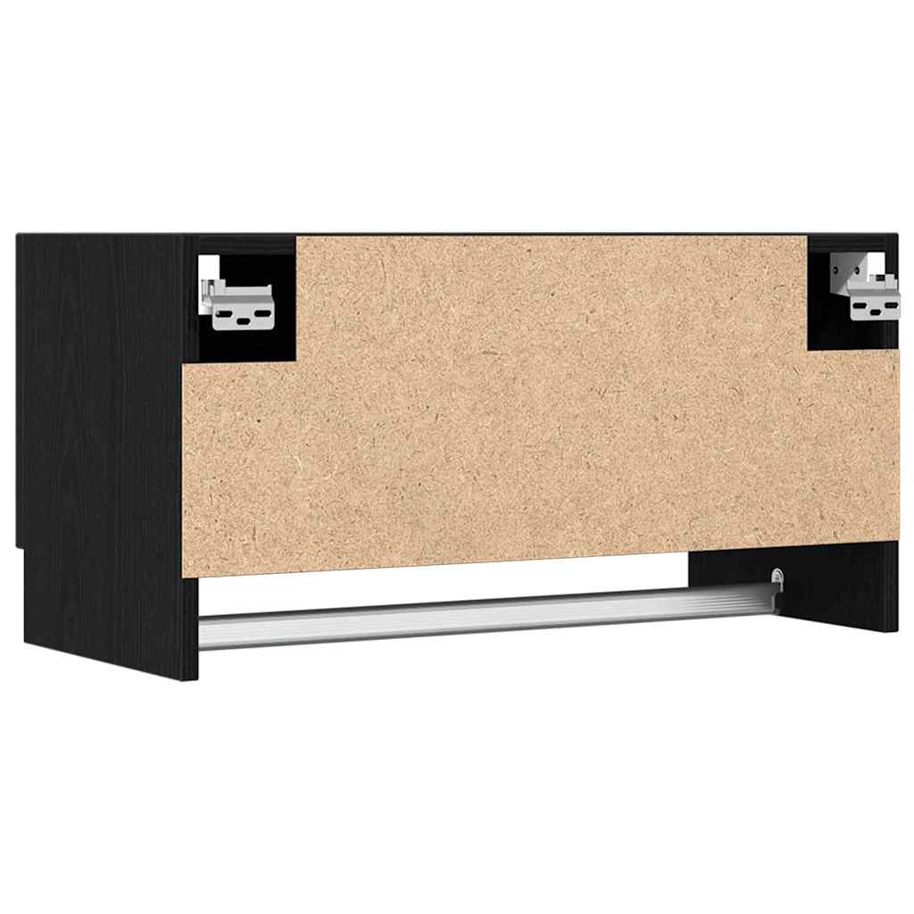 Kleiderschrank mit Tür Schwarz 70 x 32.5 x 35 cm Holzwerkstoff