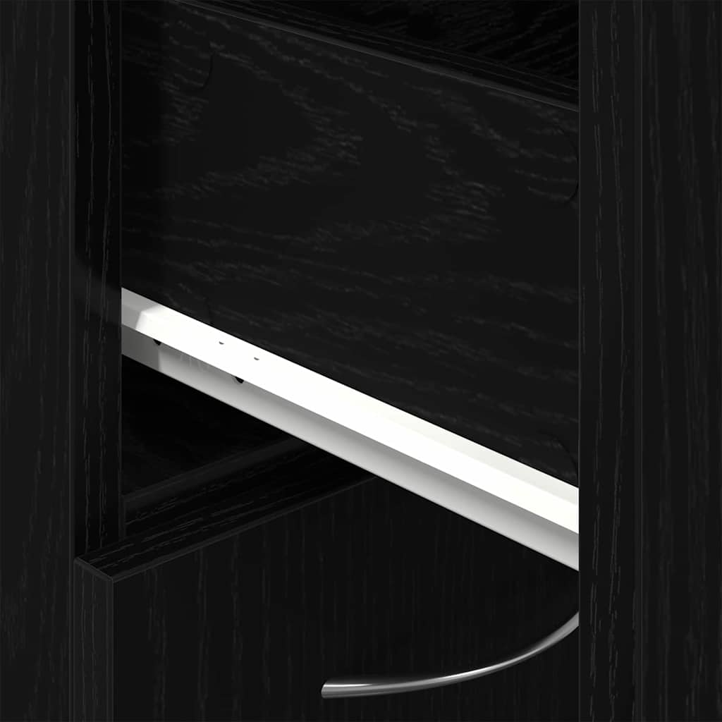 Badezimmerschrank Schwarze Eiche 25 x 25 x 170 cm Holzwerkstoff