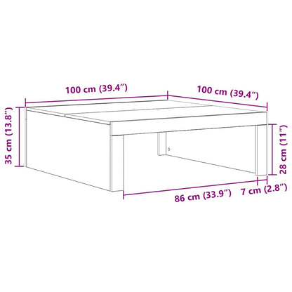 Couchtisch Schwarz Eichen-Optik 100 x 100 x 35 cm Holzwerkstoff