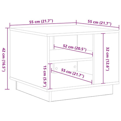 Couchtisch Schwarze Eiche 55 x 55 x 42 cm Holzwerkstoff