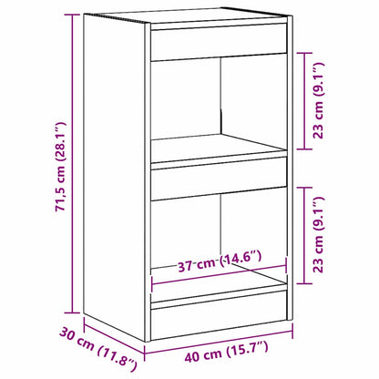 Bücherregal Schwarze Eiche 40 x 30 x 71,5 cm Holzwerkstoff