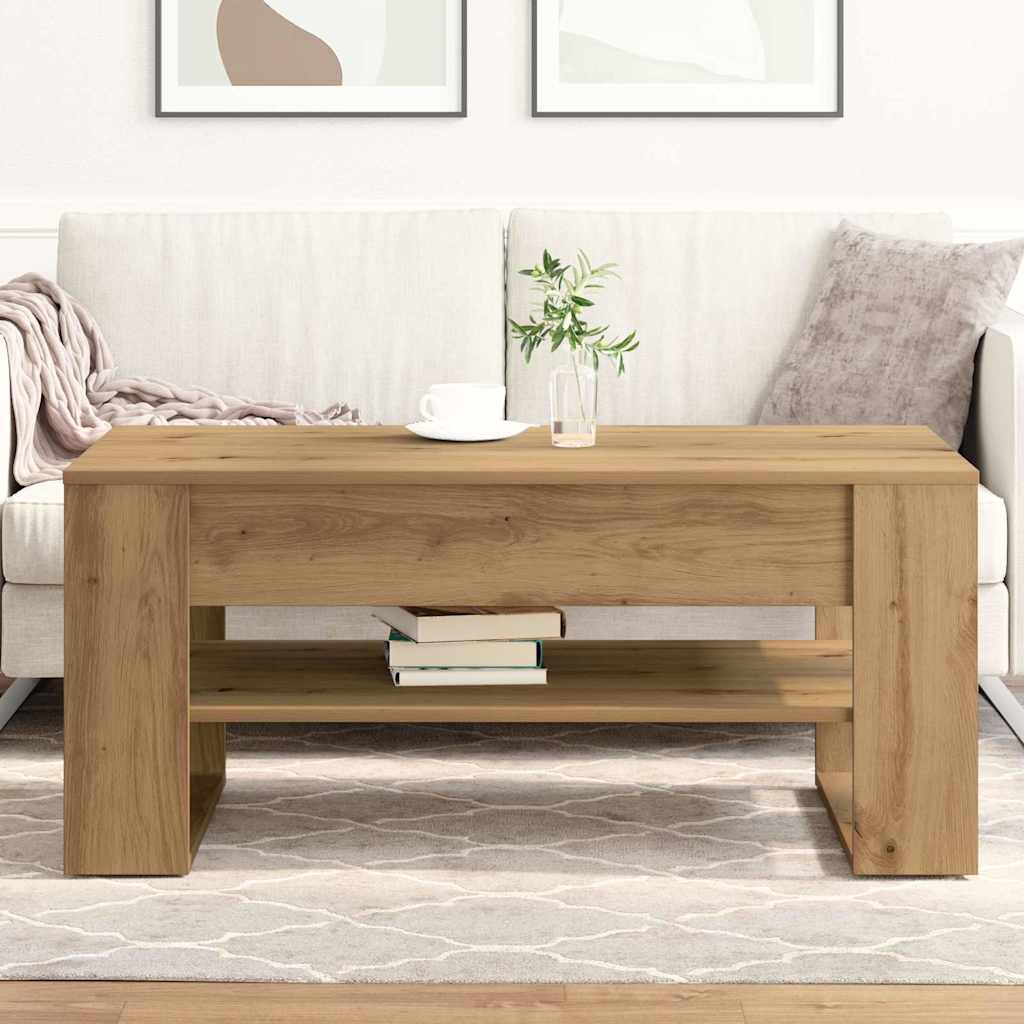 Couchtisch Eiche handwerklich 102 x 55 x 45 cm Holzwerkstoff