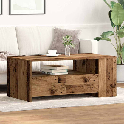 Couchtisch with Drawer Altholz 102 x 55 x 43,5 cm Holzwerkstoff