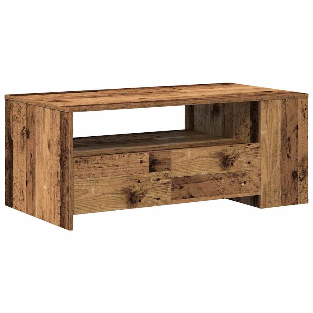 Couchtisch with Drawer Altholz 102 x 55 x 43,5 cm Holzwerkstoff