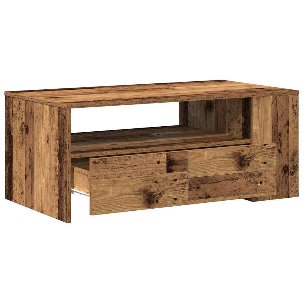 Couchtisch with Drawer Altholz 102 x 55 x 43,5 cm Holzwerkstoff