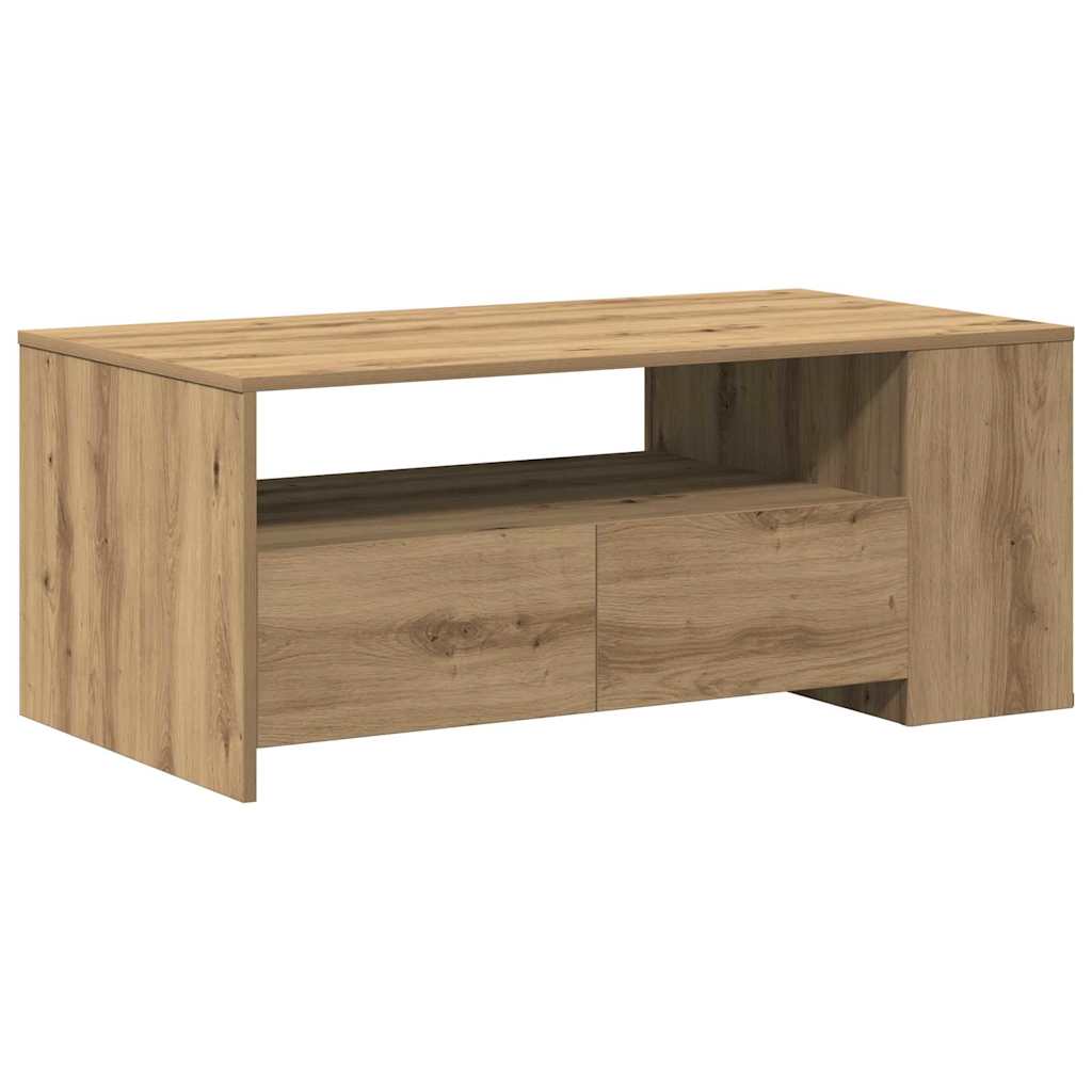 Couchtisch Eiche handwerklich 102 x 55 x 43,5 cm Holzwerkstoff