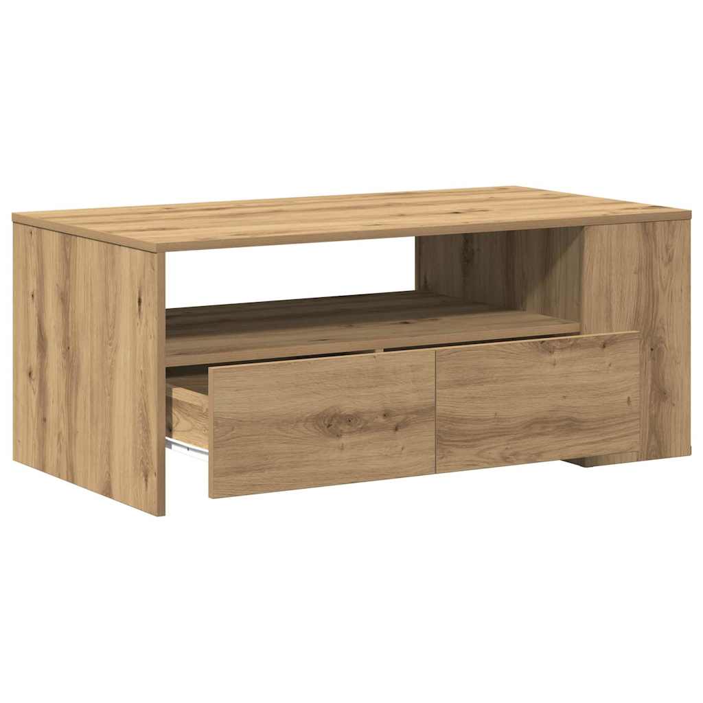 Couchtisch Eiche handwerklich 102 x 55 x 43,5 cm Holzwerkstoff