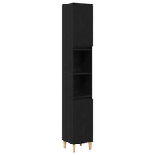 Badezimmer Schrank mit Regal Schwarze Eiche 30 x 30 x 190 cm