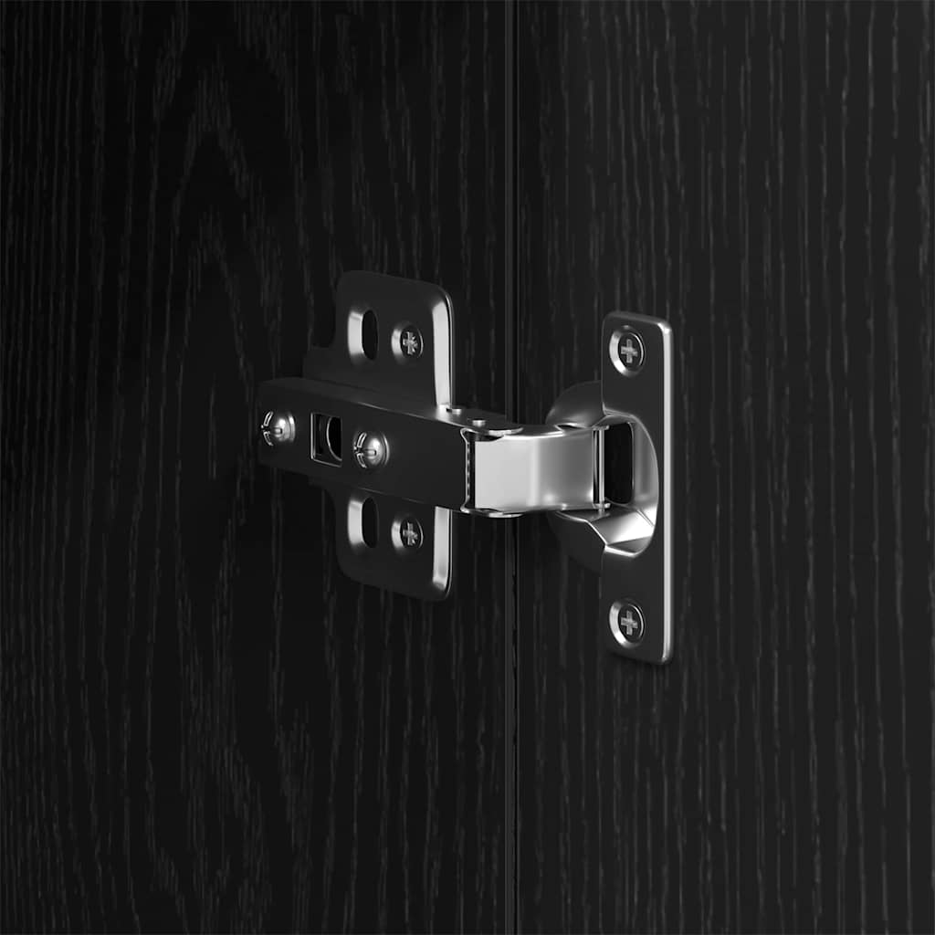 Badezimmer Schrank Schwarz Eichen-Optik 30 x 30 x 190 cm