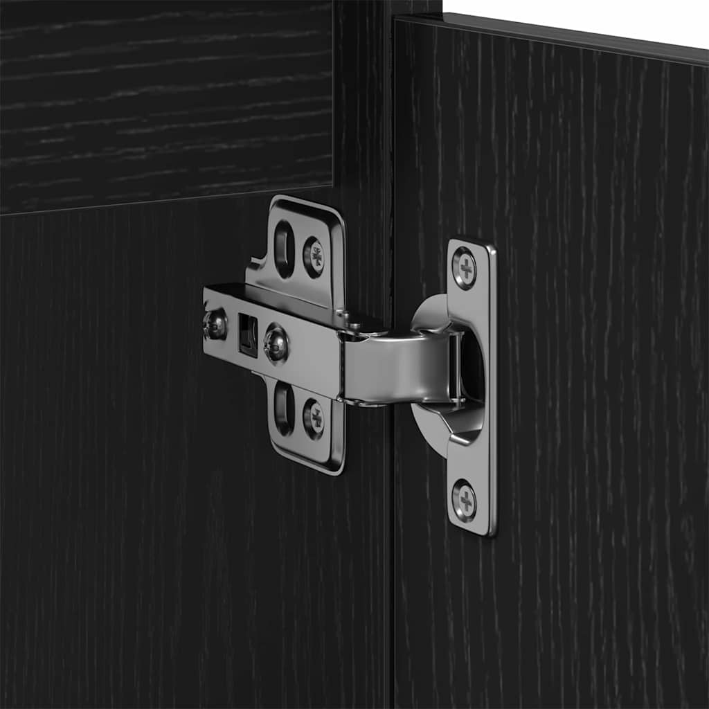Badezimmer Schrank mit Tür Schwarz Eichen-Optik 65 x 33 x 60 cm