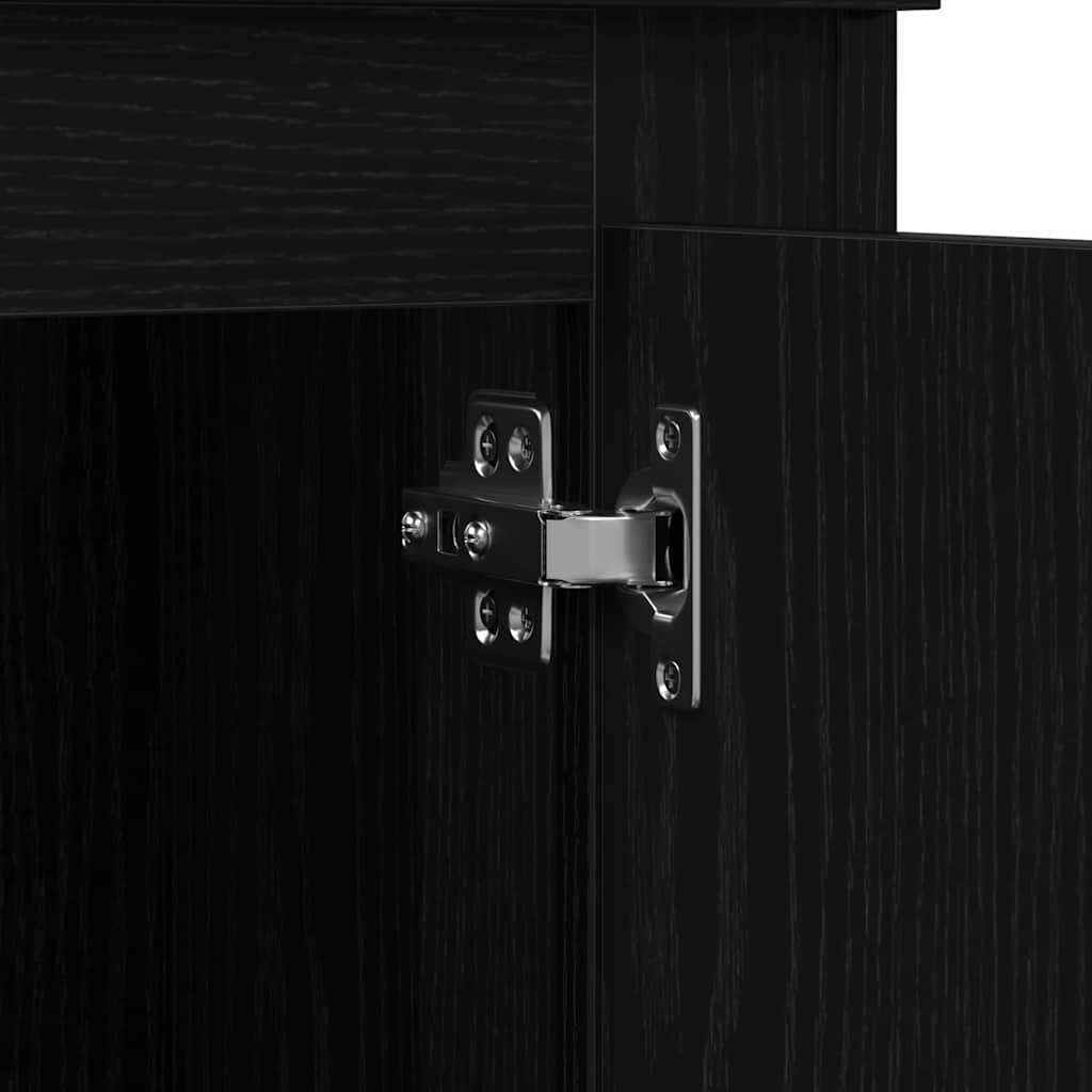 Highboard Schwarz Eichen-Optik 60 x 35.5 x 103.5 cm