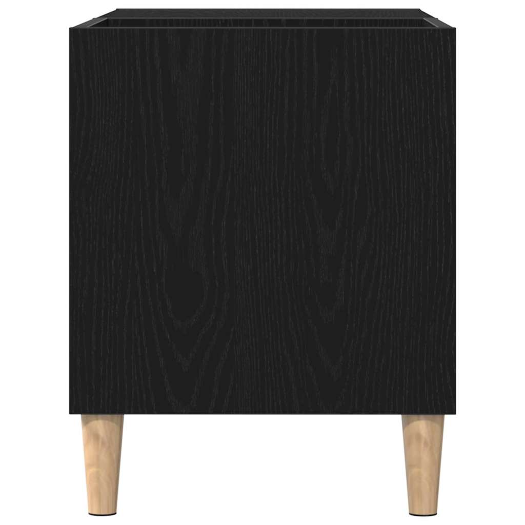 Schallplattenschrank mit Regal Schwarze Eiche 84.5 x 38 x 48 cm