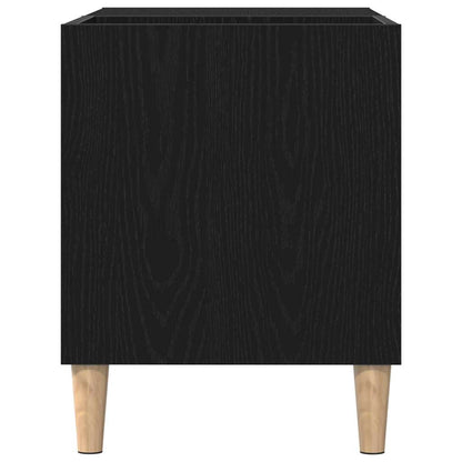 Schallplattenschrank mit Regal Schwarze Eiche 84.5 x 38 x 48 cm