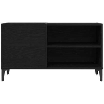 Schallplattenschrank Schwarz Eichen-Optik 84.5 x 38 x 48 cm