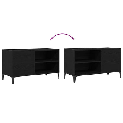 Schallplattenschrank Schwarz Eichen-Optik 84.5 x 38 x 48 cm