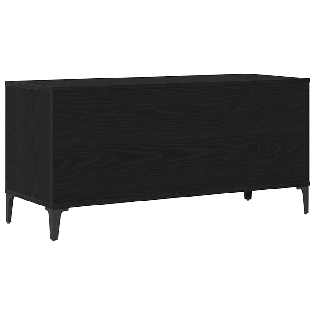 Schallplattenschrank mit Regal Schwarze Eiche 100 x 38 x 48 cm