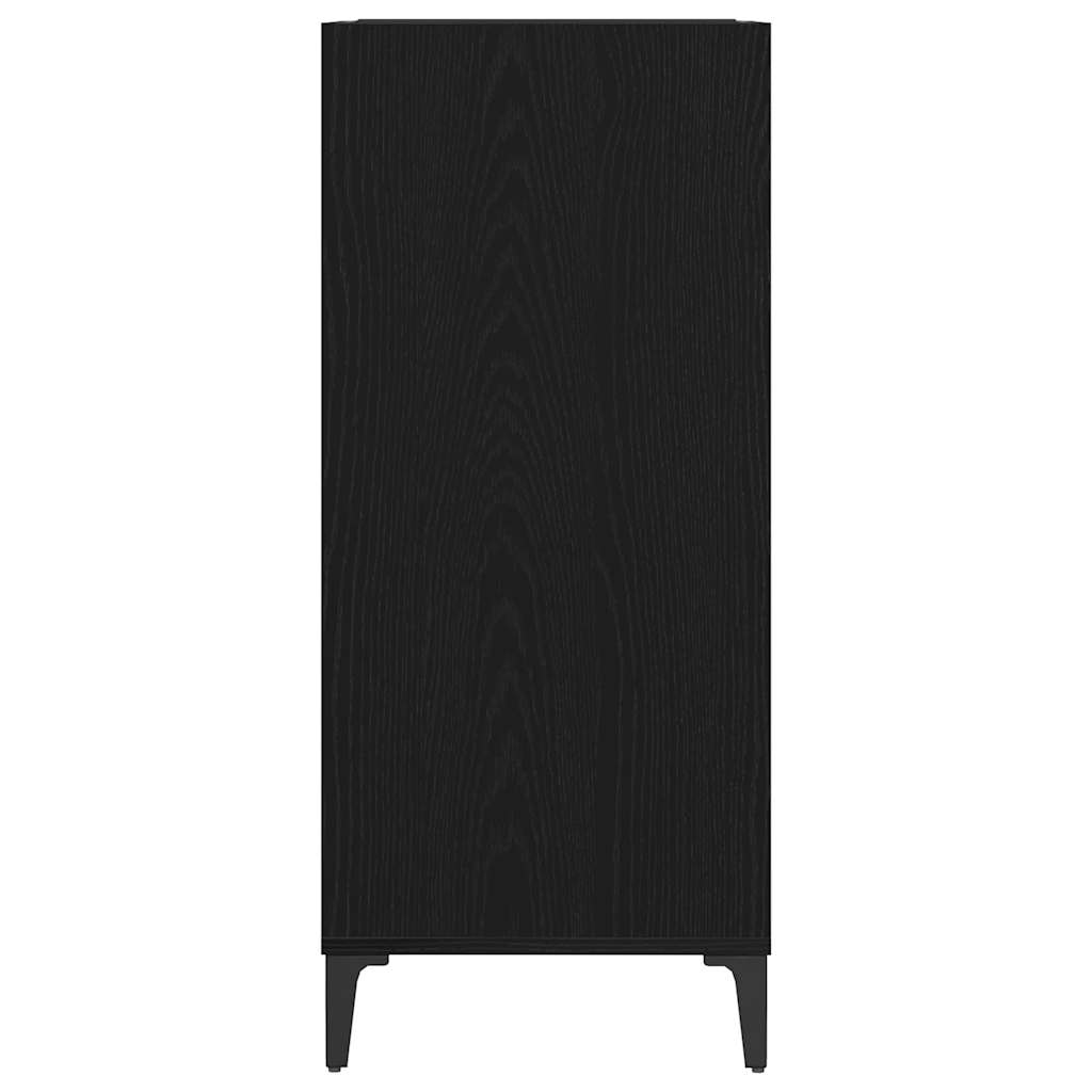 Schallplattenschrank mit Regal Schwarze Eiche 84.5 x 38 x 89 cm