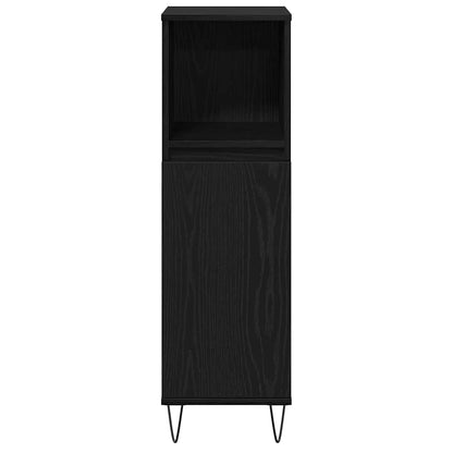 Badezimmer Schrank mit Speicher Schwarze Eiche 30 x 30 x 100 cm