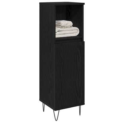 Badezimmer Schrank mit Speicher Schwarze Eiche 30 x 30 x 100 cm