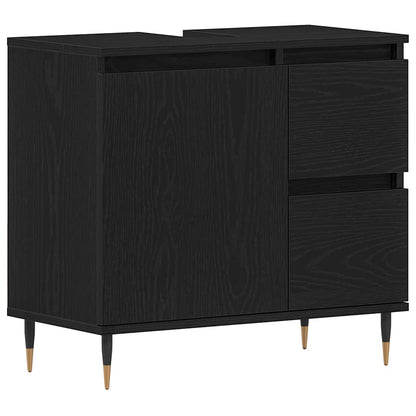 Badezimmer Schrank Schwarze Eiche 65 x 33 x 60 cm Holzwerkstoff