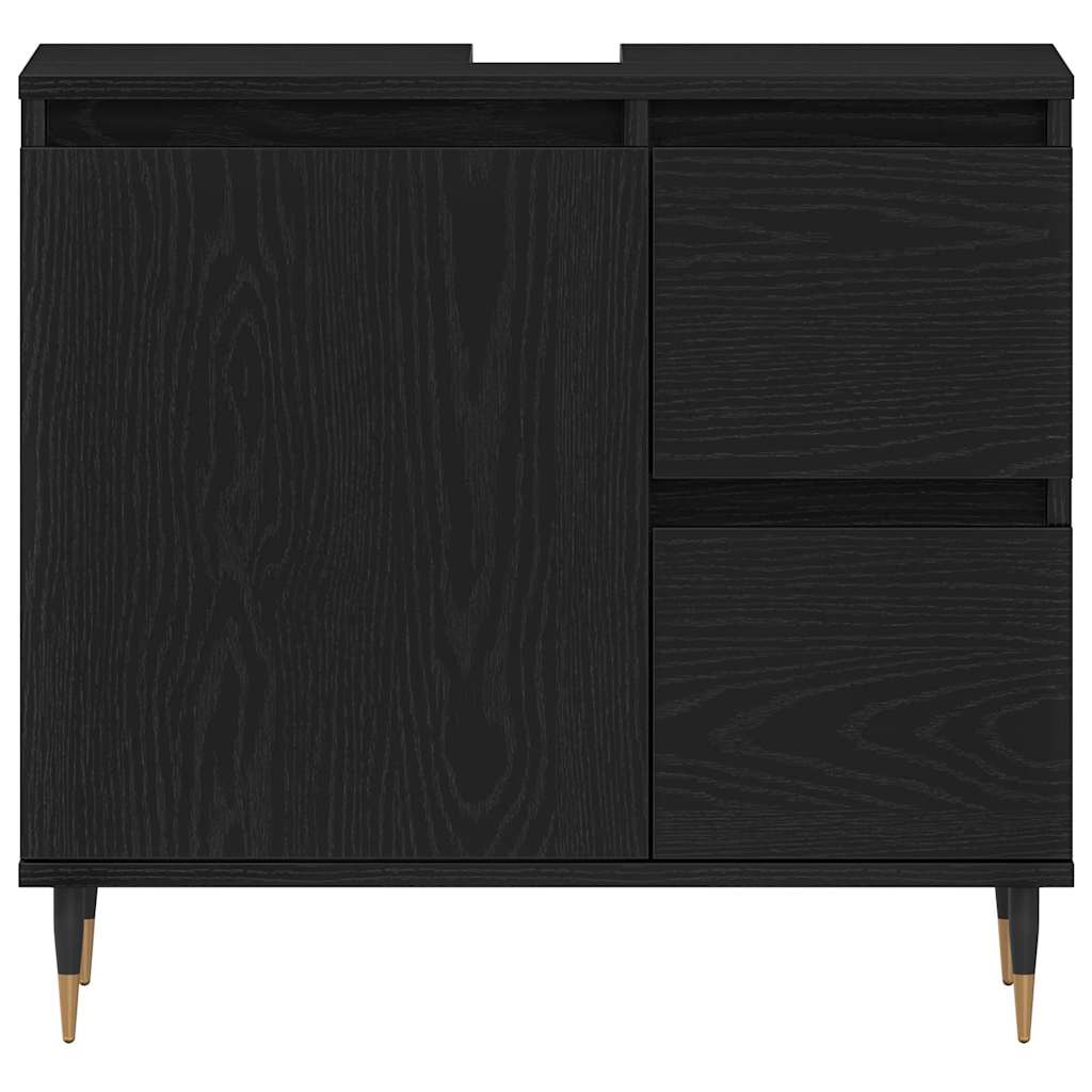 Badezimmer Schrank Schwarze Eiche 65 x 33 x 60 cm Holzwerkstoff
