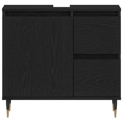Badezimmer Schrank Schwarze Eiche 65 x 33 x 60 cm Holzwerkstoff