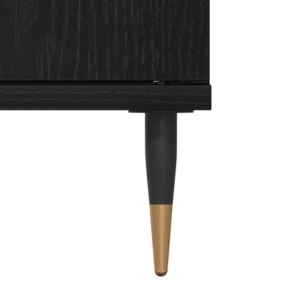 Waschbeckenunterschrank mit Tür Schwarze Eiche 80 x 33 x 60 cm