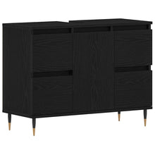 Waschbeckenunterschrank mit Tür Schwarze Eiche 80 x 33 x 60 cm