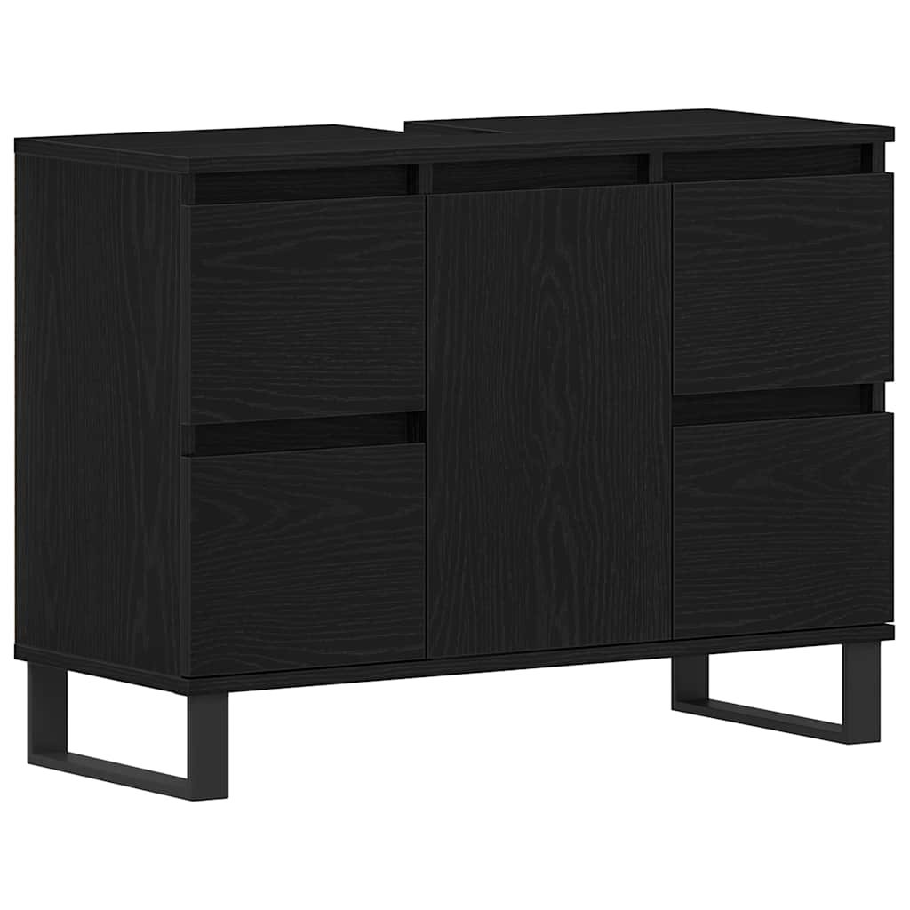 Badezimmer Schrank Schwarze Eiche 80 x 33 x 60 cm Holzwerkstoff