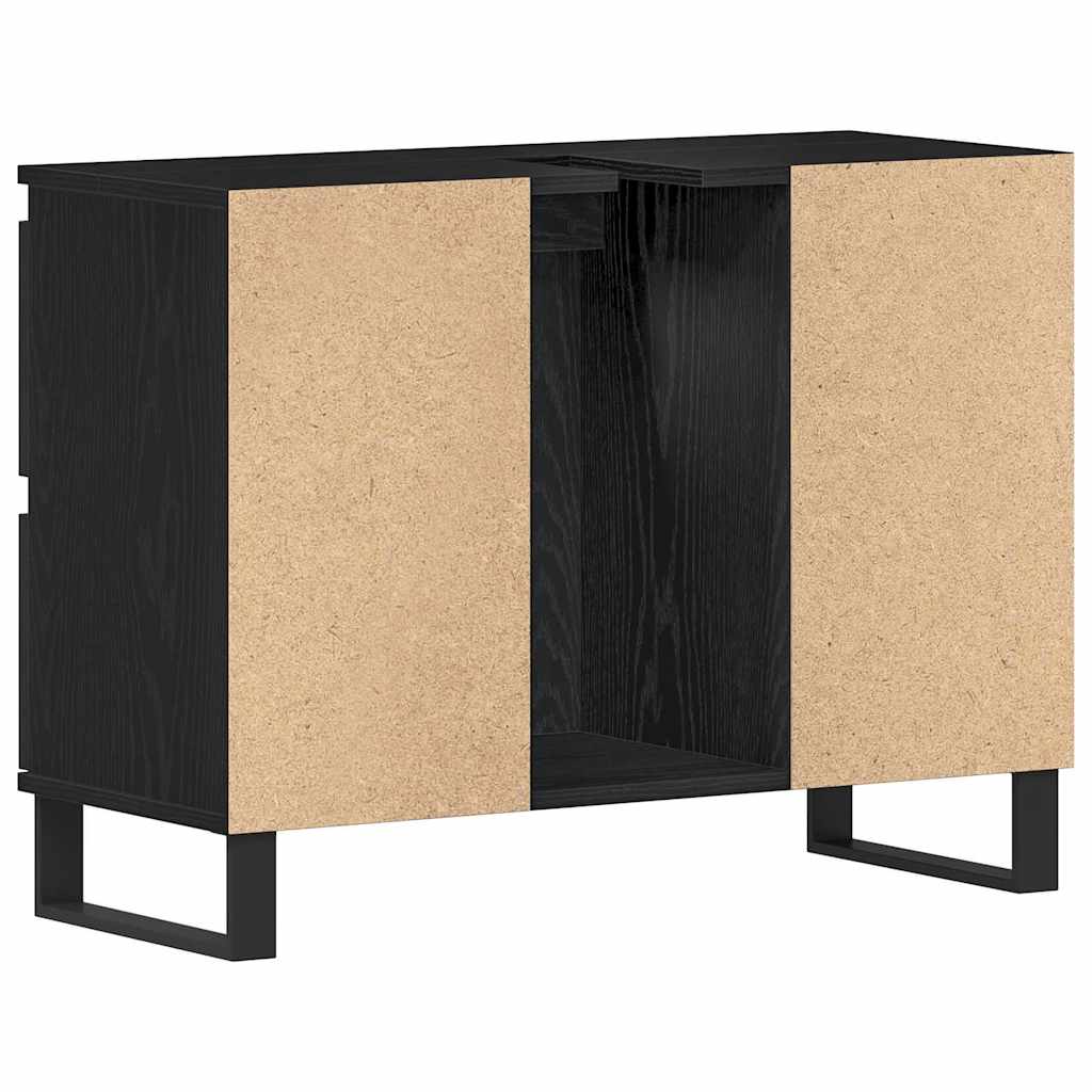 Badezimmer Schrank Schwarze Eiche 80 x 33 x 60 cm Holzwerkstoff