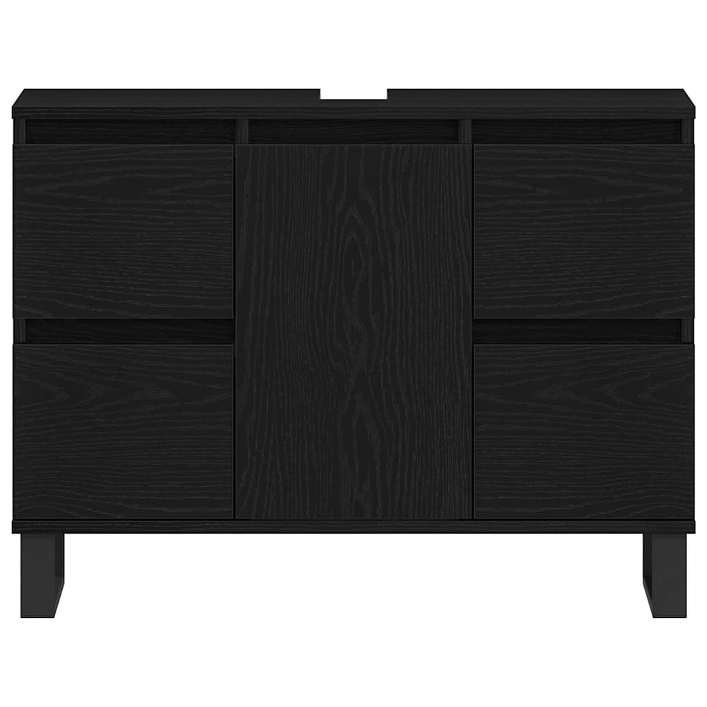 Badezimmer Schrank Schwarze Eiche 80 x 33 x 60 cm Holzwerkstoff