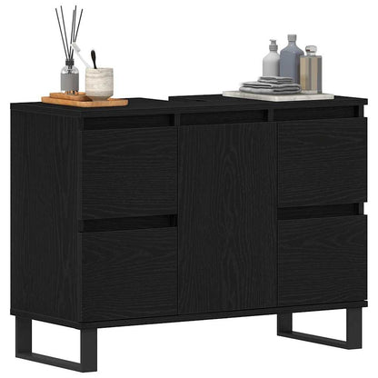 Badezimmer Schrank Schwarze Eiche 80 x 33 x 60 cm Holzwerkstoff