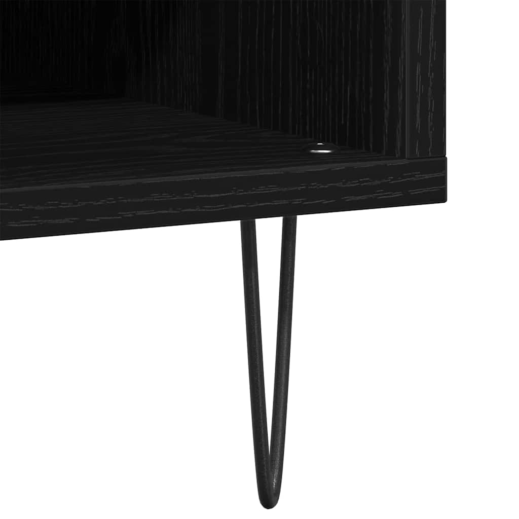 Schallplattenschrank mit Regal Schwarze Eiche 85 x 38 x 48 cm