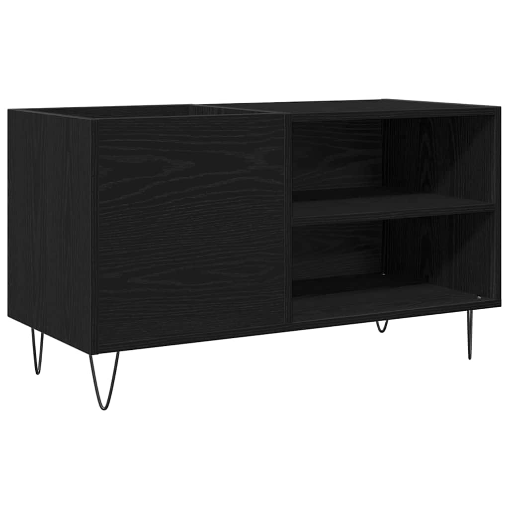 Schallplattenschrank mit Regal Schwarze Eiche 85 x 38 x 48 cm