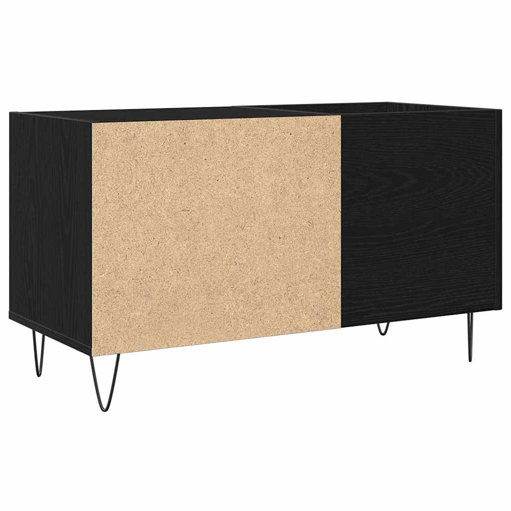 Schallplattenschrank mit Regal Schwarze Eiche 85 x 38 x 48 cm