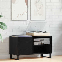 Schallplattenschrank Schwarz Eichen-Optik 85 x 38 x 48 cm