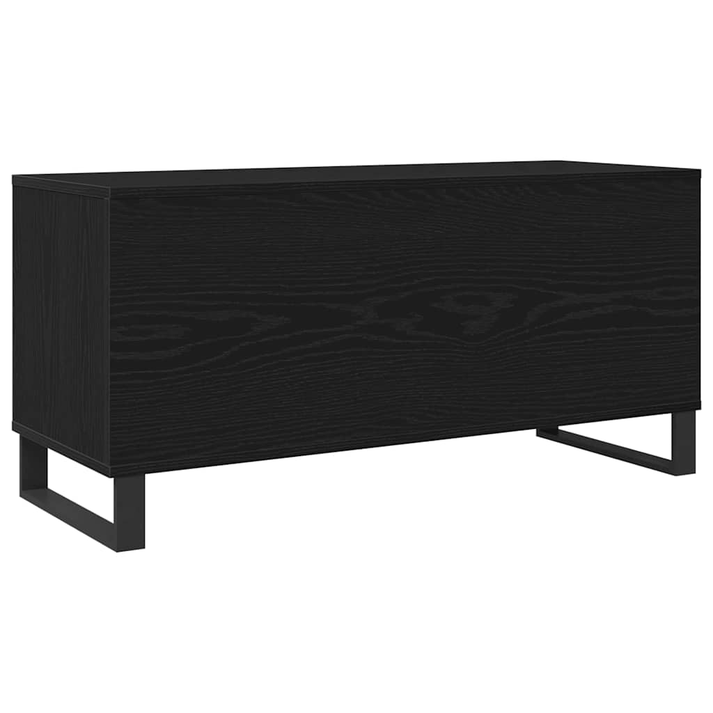 Schallplattenschrank mit Regal Schwarze Eiche 100 x 38 x 48 cm