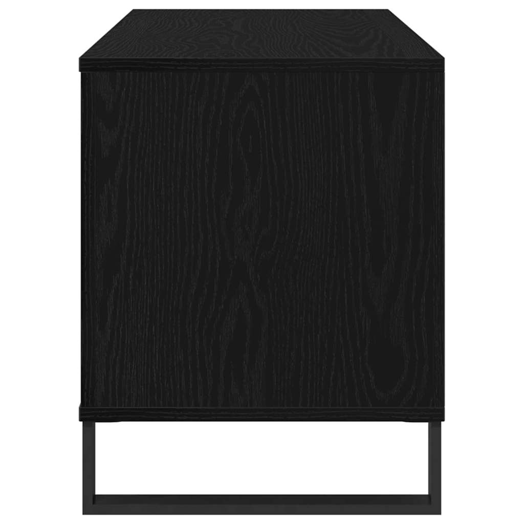Schallplattenschrank mit Regal Schwarze Eiche 100 x 38 x 48 cm